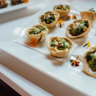 Guacamole cup appetizers. YUM.