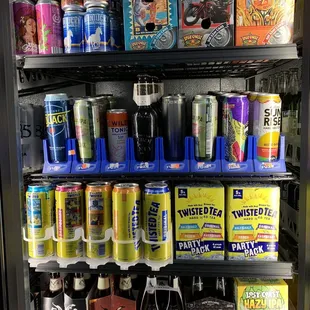 a vending machine full of beer