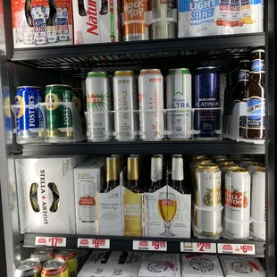 a refrigerator full of beer