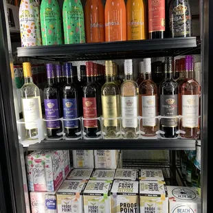 a refrigerator full of liquor