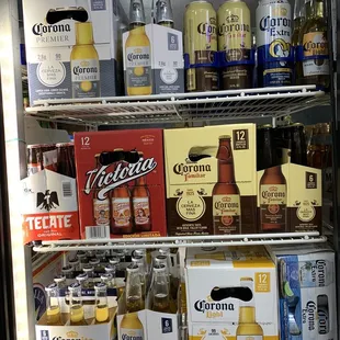 a refrigerator full of liquor and beer