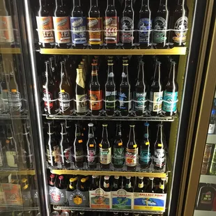 a display of bottles of beer