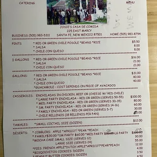 If only I could order from Josie's catering menu today.