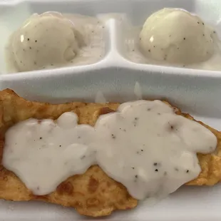 The Friday Chicken Fried Chicken Special with Double Mashed Potatoes and a Dr Pepper.