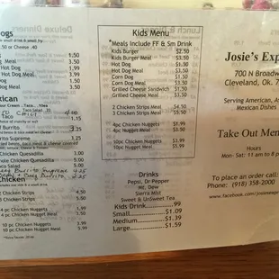 menu