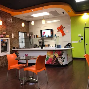 the inside of the restaurant