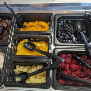 Plenty of fruit toppings