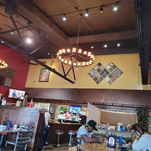 Inside the restaurant.