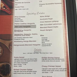 menu