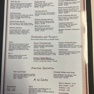 menu
