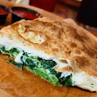 Large Cheese Calzone w/ added Feta and Spinach