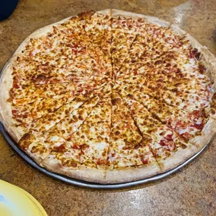 Large cheese pizza to die for