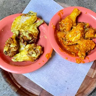 Honey Mustard Wings and Medium Garlic Wings