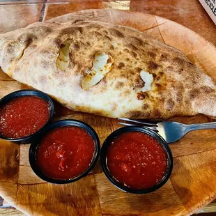 Large Cheese Calzone w/ added Feta and Spinach