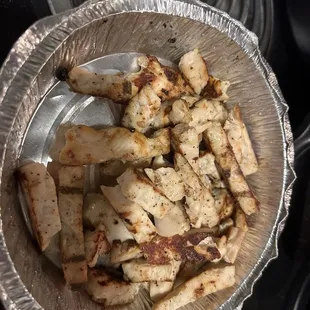 Grilled chicken for the salad served separately