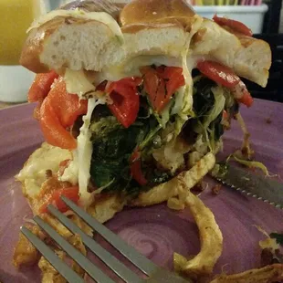 Chicken and greens sandwich!