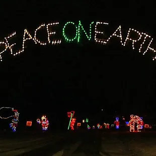 the entrance to the holiday lights