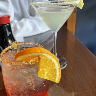 Lemon drop martini and ninja mule