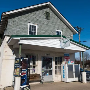 he outside of the building