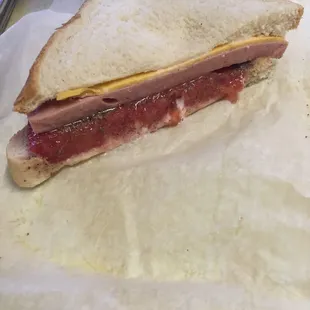  half eaten sandwich