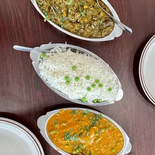 Saag paneer Chicken Matar