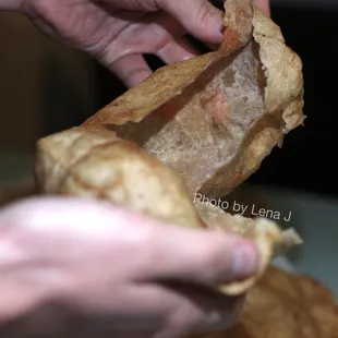 Inside of Poori ($3.99 for 2 pieces)