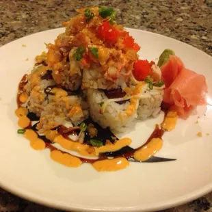 a plate of sushi