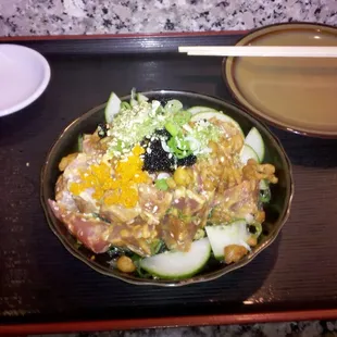 Spicy Tuna Salad with Caviar
