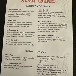 Featured cocktails