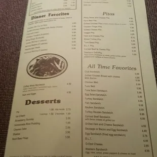 Dinners, Sandwiches and Specialties