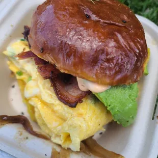 Breakfast sandwich with avo