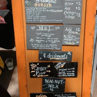 Menu &amp; prices 8/2020