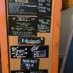 Menu (always changing...follow them on IG for updated menu and secret menu items)