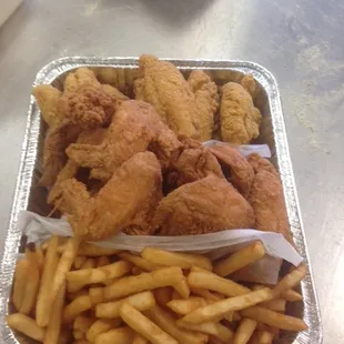 Family Order - 10 Perch / 10 Whole Wings with fries