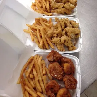 7 Jumbo Shrimp 1/2 lb Catfish Nuggets