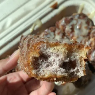 inside of the french toast stick