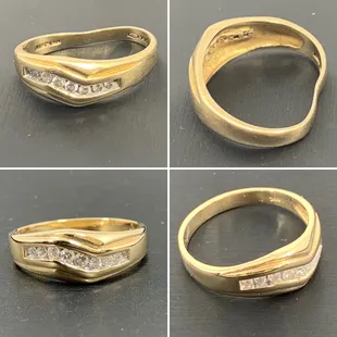 Before and After Men&apos;s extremely bent wedding band.