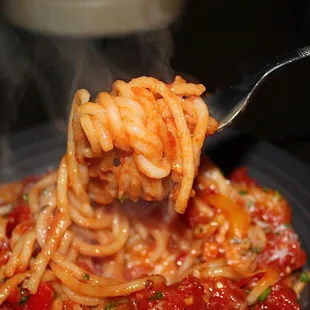 This is hands down the best spaghetti I have ever had - my mouth is watering just thinking about it.