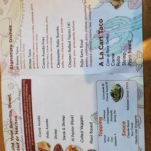 Full menu