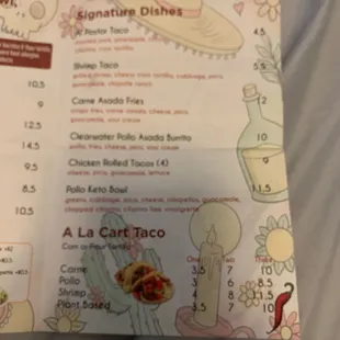 menu