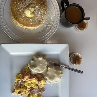 Diced Ham and Scrambled Eggs Breakfast