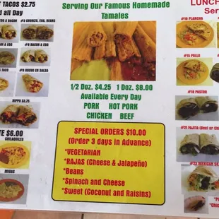 Breakfast menu