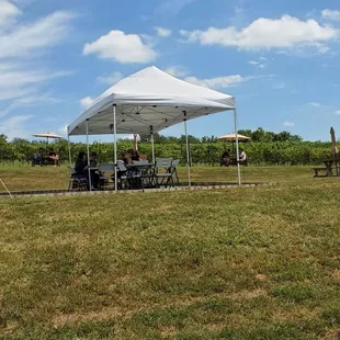 Lots of options for seating and social distancing,  even on a hot day in August