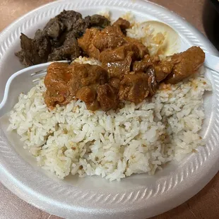 Atay and spicy pork with rice