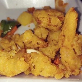 Over cooked sweet and sour chicken