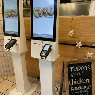 Inside self service ordering kiosks