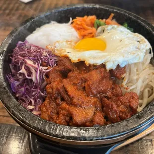 Spicy Pork Bibimbap Bowl