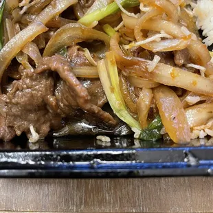 Mongolian beef more like Mongolian onions with hint of beef. Haha