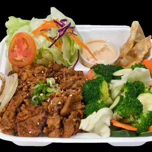 Spicy Pork &amp; Veggies Combo Plate