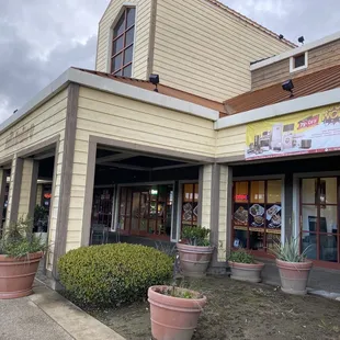 Front of restaurant. Plenty of parking.